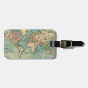 Étiquette À Bagage Autour de l'étiquette de bagage du monde
