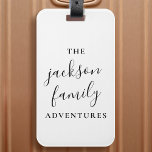 Étiquette À Bagage Aventures familiales | Minimaliste moderne origina<br><div class="desc">Personnalisé pour vos merveilleuses et quotidiennes aventures en famille,  ce bagage tag fait pour un cadeau parfait ou un accessoire de vacances! Le design comprend une typographie manuscrite de scripyt est un style minimaliste moderne pour toute famille amusante et élégante! #famille #aventures #coutume #luggagetag</div>