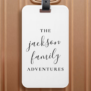 Étiquette À Bagage Aventures familiales   Minimaliste moderne origina