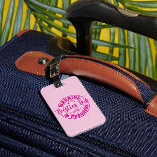 Étiquette À Bagage Avertissement Besties Voyage en cours Magenta sur 
