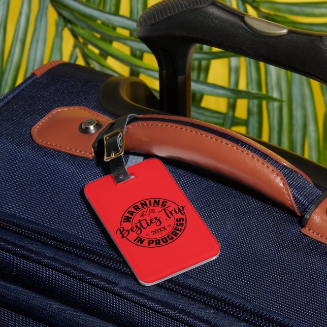 Étiquette À Bagage Avertissement Besties Voyage en cours Noir sur Rou (Insitu Rectoal 1)