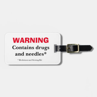 Étiquette À Bagage Avertissement-Médicaments et aiguilles-Médicaments