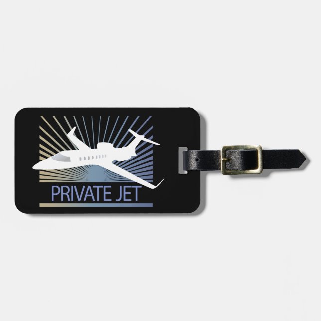 Étiquette À Bagage Avion à réaction privé (Devant horizontal)