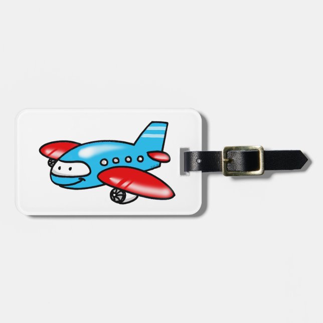 Étiquette À Bagage avion mignon (Devant horizontal)
