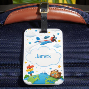 Étiquette À Bagage Avion pour enfants personnalisé de grande aventure