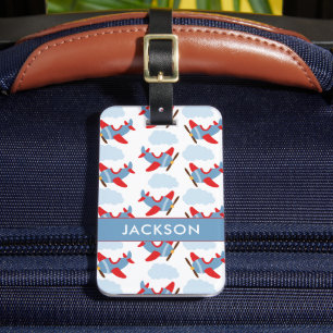 Étiquette À Bagage Avions pour garçons personnalisés