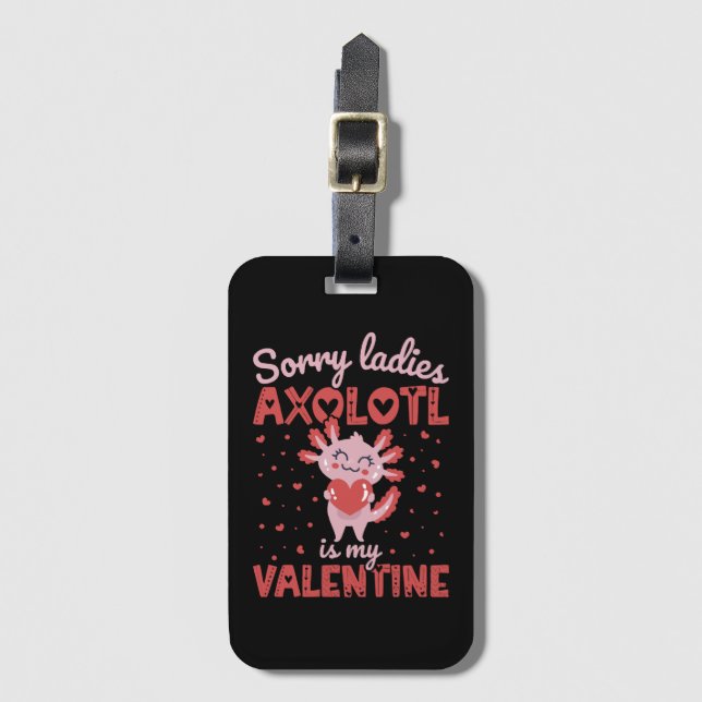 Étiquette À Bagage Axolotl est mon valentin (Devant Vertical)