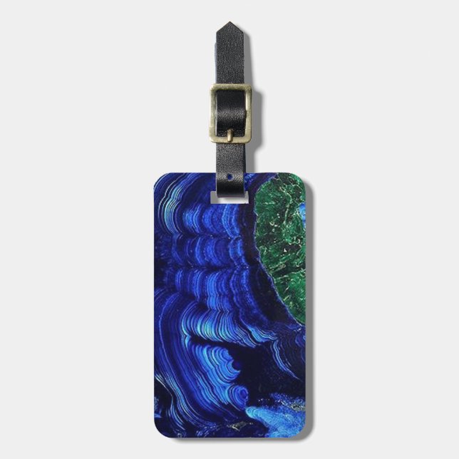 Étiquette À Bagage Azurite et Malachite (Devant Vertical)
