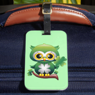 Étiquette À Bagage Baby Owl St Patrick Paddy Cartoon