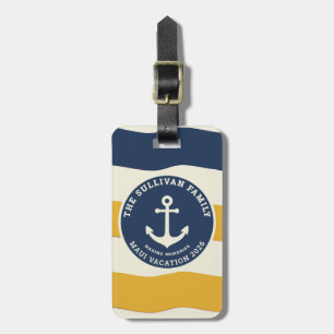 Étiquette À Bagage Badge d'ancre nautique de vacances en famille rétr