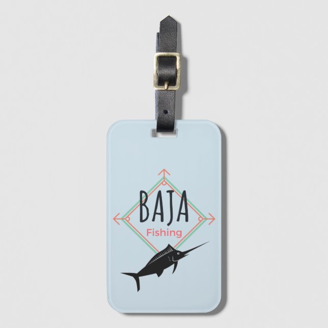 Étiquette À Bagage Badge de pêche de Baja (Devant Vertical)