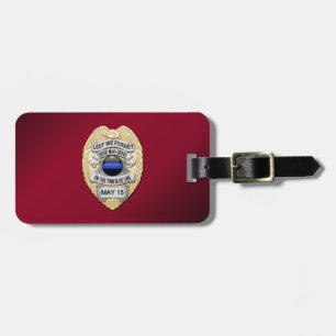Étiquette À Bagage Badge Thin Blue Line avec bouton au verso
