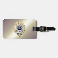Badge Thin Blue Line avec bouton au verso