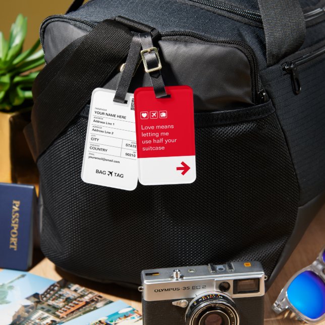 Étiquette À Bagage BAG TAG - L'amour signifie... (Recto & Verso)