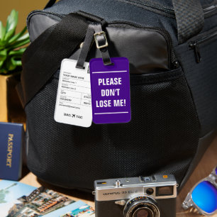 Étiquette À Bagage BAG TAG - S'il vous plaît ne me perdez pas !