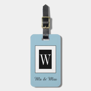 Étiquette À Bagage BAGAGE CHIC TAG_ " M. et Mme" BLACK/WHITE/BLUE