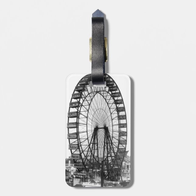 Étiquette À Bagage Bagage de cru de roue de Ferris de l'Exposition (Dos Vertical)