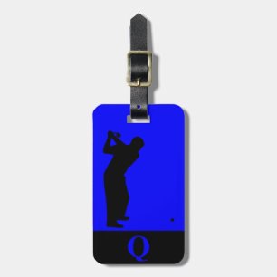 Étiquette À Bagage Bagages de golf noir bleu Monogram Sports Voyage