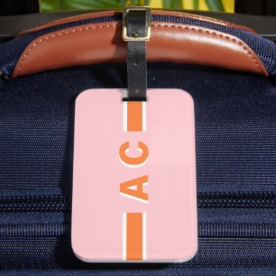 Étiquette À Bagage Bagages Personnalisés Rétro Monogramme pour Enterr