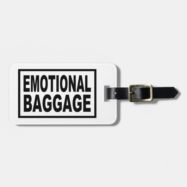Étiquette À Bagage "BAGGAGE ÉMOTIONNEL" Typographie (Devant horizontal)