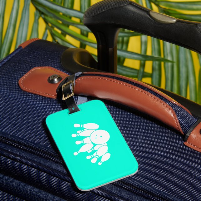 Étiquette À Bagage Baguette de sac de bowling turquoise (Insitu Rectoal 1)