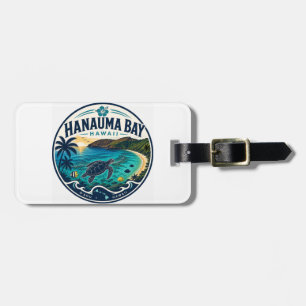 Étiquette À Bagage Baie de Hanauma Hawaii Logo Voyage Rétro