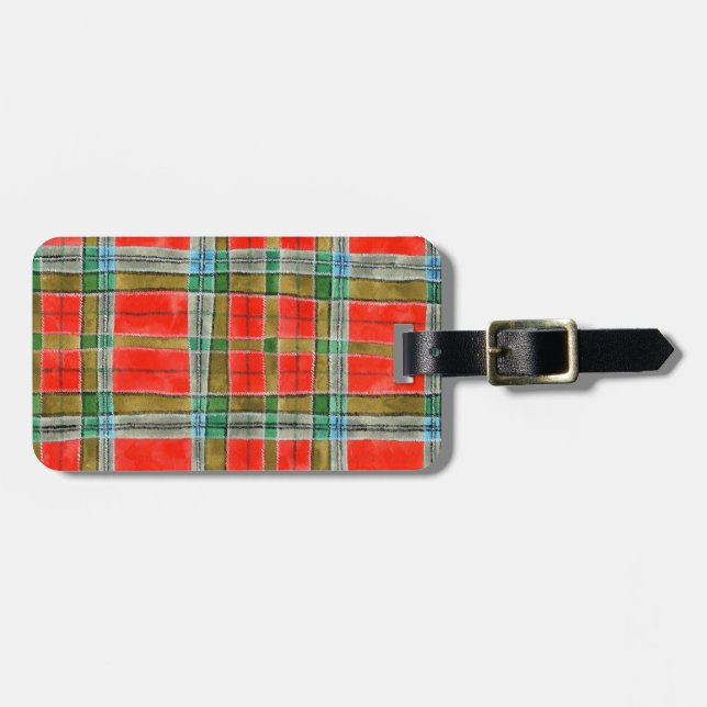 Étiquette À Bagage BAIN MAC BAIN TARTAN Balise de bagage (Devant horizontal)
