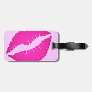 Étiquette À Bagage Baiser en Lipstick rose clair et chaud