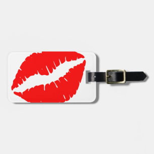 Étiquette À Bagage Baiser Rouge Éclatant