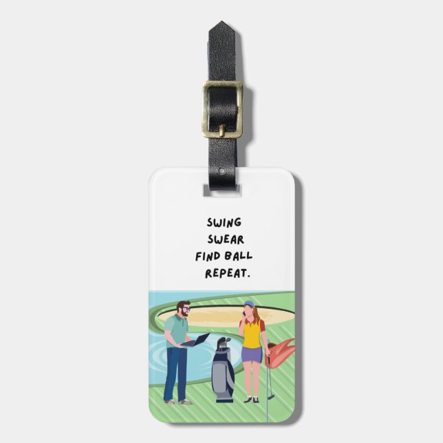 Étiquette À Bagage Balayage de golf Sweer Trouver la répétition de ba (Devant Vertical)