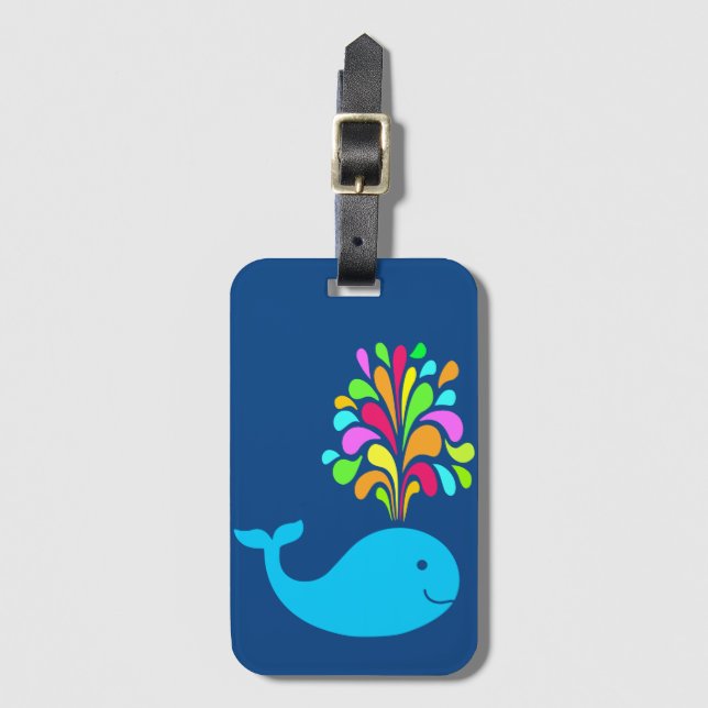 Étiquette À Bagage Baleine amusante (Devant Vertical)