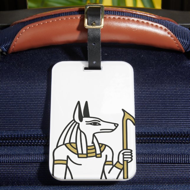 Étiquette À Bagage Balise Anubis Egyptian Line Art Luggage (Insitu Rectoal 2)
