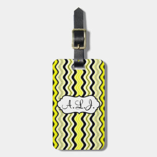 Étiquette À Bagage Balise Bagage Jaune, Noir, Blanc Verre
