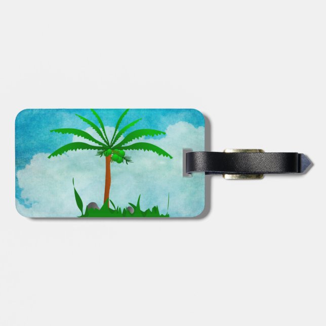 Étiquette À Bagage Balise Bagage Palm Tree (Dos horizontal)