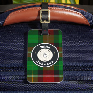 Étiquette À Bagage Balise bagage - Plaid écossais personnalisé (ajout