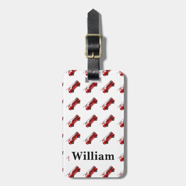 Étiquette À Bagage Balise bagage pour camion rouge pour enfant mignon (Devant Vertical)