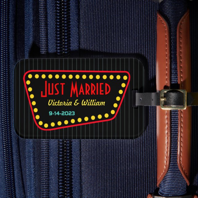 Étiquette À Bagage Balise cadeau Retro Just Married Mariage (Insitu Rectoal 4)