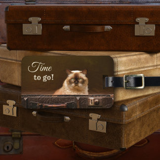 Étiquette À Bagage Balise Chat en valise Vintage