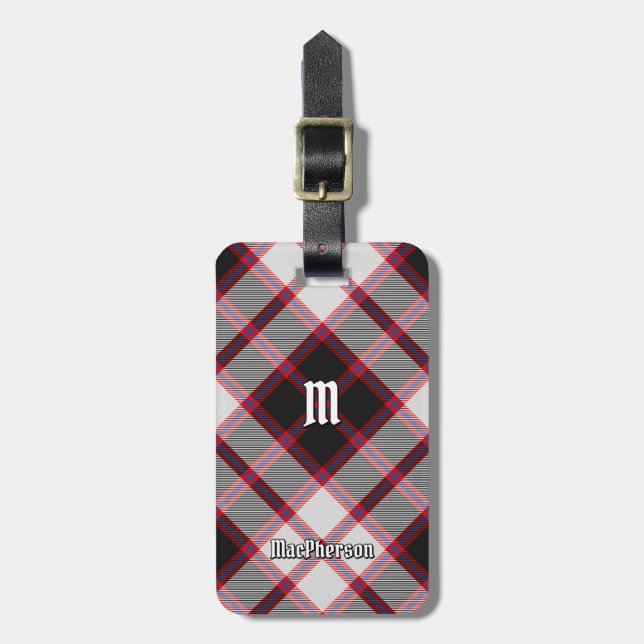 Étiquette À Bagage Balise Clan MacPherson Chasse Tartan Bagage (Devant Vertical)