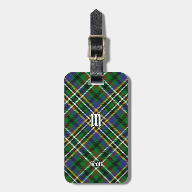 Étiquette À Bagage Balise Clan Scott Green Tartan Luggage (Devant Vertical)