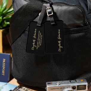 Étiquette À Bagage Balise Créer une valise de voyage en or noir perso