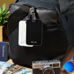 Étiquette À Bagage Balise Créer votre propre bagage moderne noir et b<br><div class="desc">Balise Créer votre propre bagage moderne noir et blanc</div>
