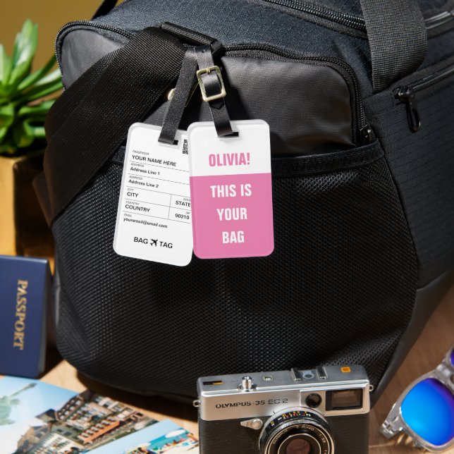 Étiquette À Bagage BALISE -<Custom name>Ceci est votre sac (Recto & Verso)