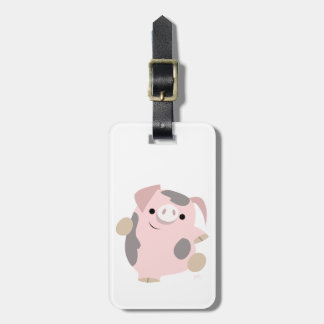 Étiquette À Bagage Balise Danser un joli caricature Pig