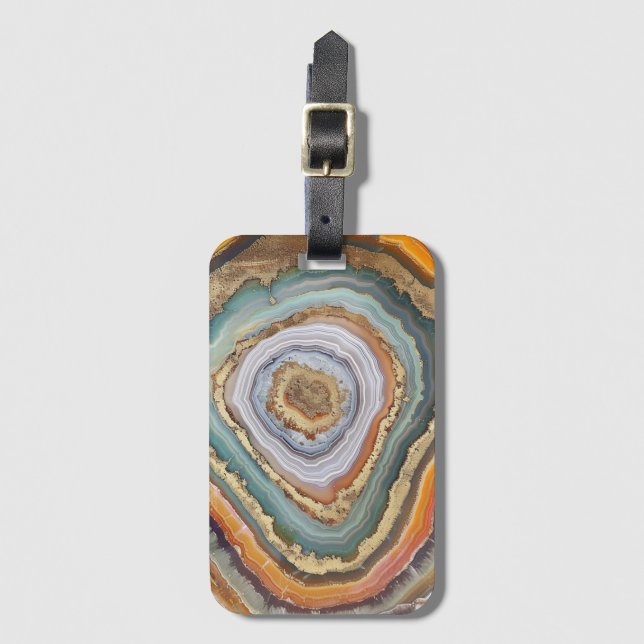 Étiquette À Bagage Balise de bagage 3 D Agate (Devant Vertical)