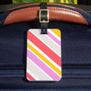 Étiquette À Bagage Balise de bagage Abstraite moderne en bandes color