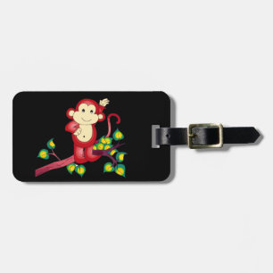 Étiquette À Bagage Balise de bagage animal singe rouge