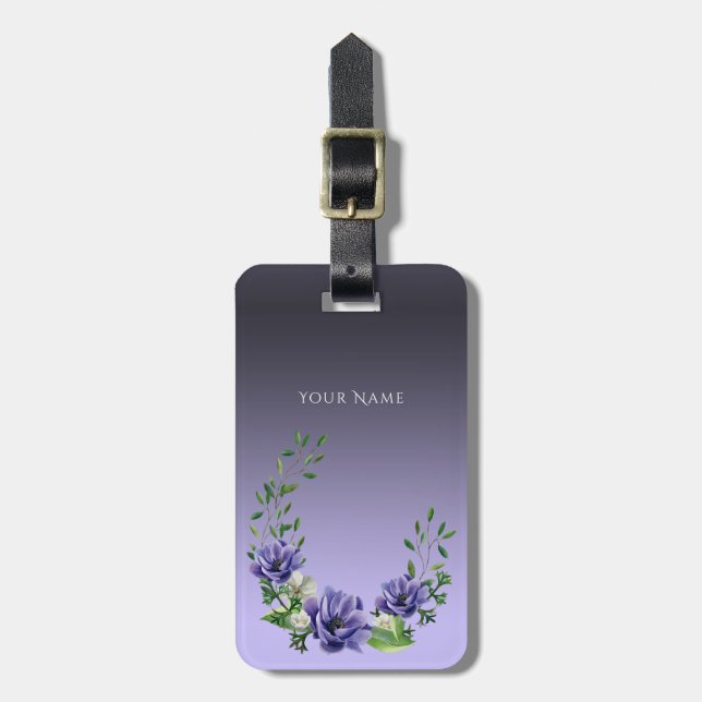 Étiquette À Bagage Balise de bagage Aquarelle violette (Devant Vertical)