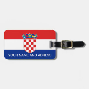 Étiquette À Bagage Balise de bagage avec drapeau de Croatie