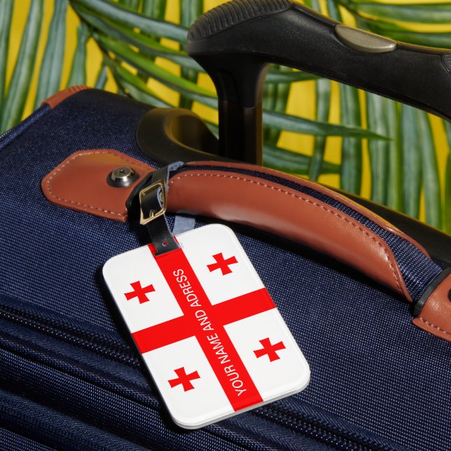 Étiquette À Bagage Balise de bagage avec Drapeau de Géorgie (Insitu Rectoal 1)